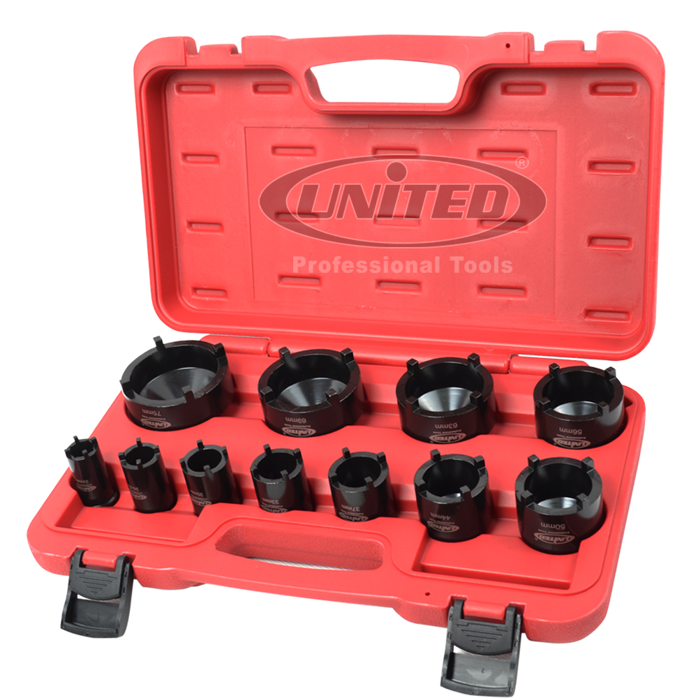 Complete 11Piece Grooved Nut Socket Set for Differential and Axle Nut